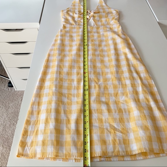 Sugarlips halter midi dress gingham yellow size small - Picture 12 of 12